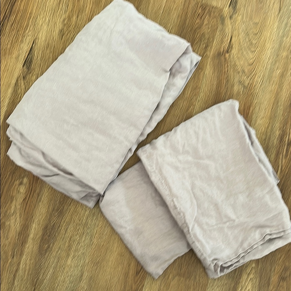 Light Purple Organic Linen Sheets - Queen